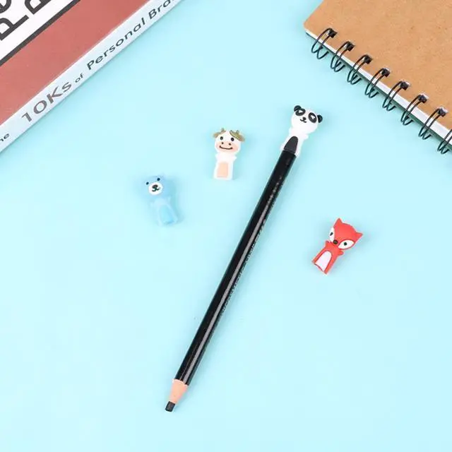 Alt view image 3 of 7 - 4PCS /Set Fox Panda Cartoon Stationery Pen Cap Soft Rubber Pencil Cover Soft Pencil Cover Protect Pencil