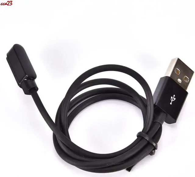 Alt view image 2 of 7 - Universal Magnetic Smart Watch Smart Wristbands Charging Line Cable 2-pin 4mm USB Port Emergency Chargers Black
