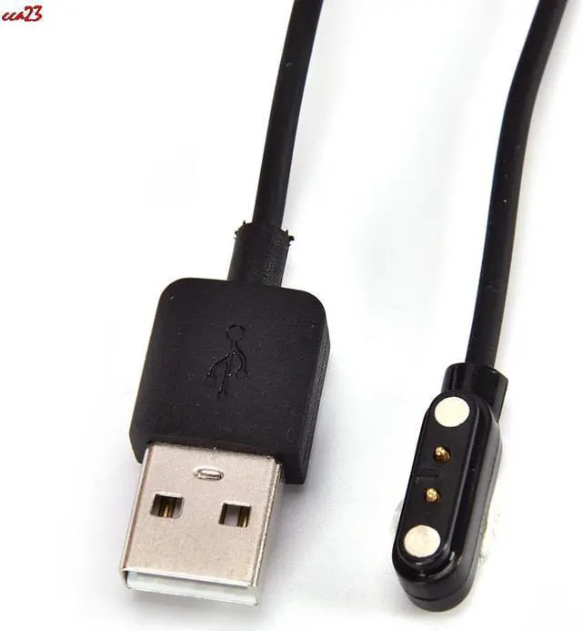 Alt view image 3 of 7 - Universal Magnetic Smart Watch Smart Wristbands Charging Line Cable 2-pin 4mm USB Port Emergency Chargers Black