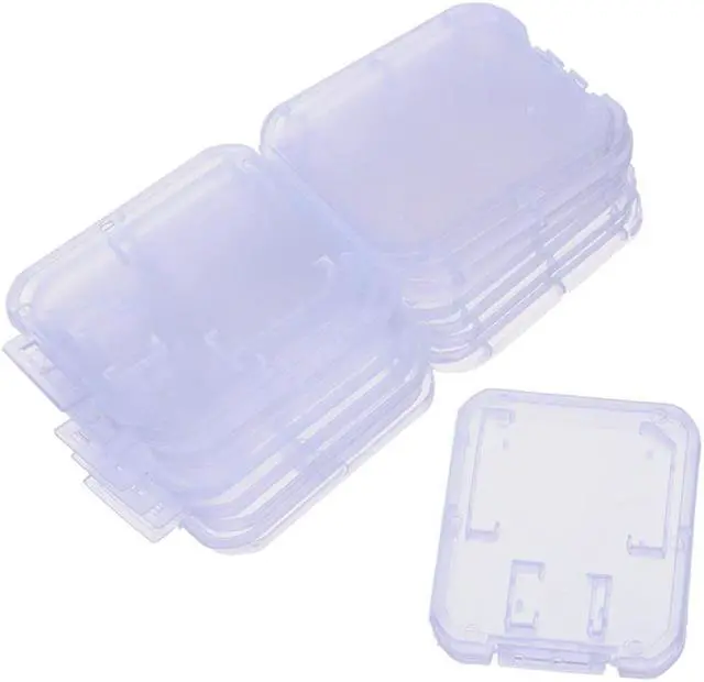 Alt view image 4 of 7 - 10Pcs Clear Plastic Memory Card Case stick Micro SD TF Card Storage Box Protection Holder