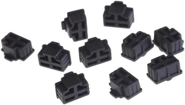 Main image of 10 Pcs Black Ethernet Hub Port RJ45 Anti Dust Cover Cap Protector Plug for RJ45 Female Jack