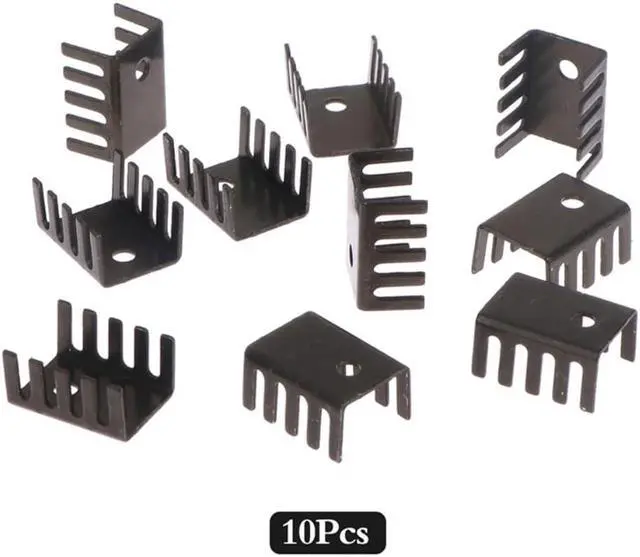 Alt view image 3 of 3 - 10pcs TO-220 Aluminum Profile 7805 Heatsink 781 Radiator Heat Sink 19*15*10MM Aluminum Alloy Profile Cooler