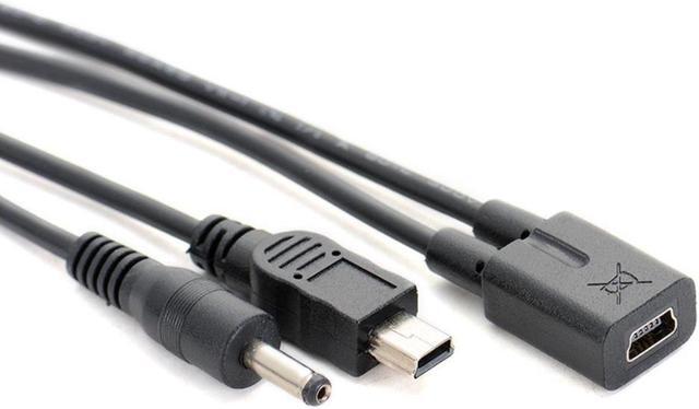 Main image of 30cm Universal Mini Usb 5pin Female To Male Splitter DC 3.5*1.35 Male USB Charging Cable for Electronic Dog GPS Navigation Line
