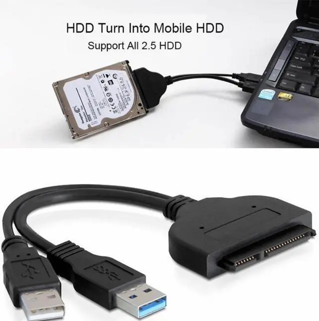 Main image of USB 3.0 Male To SATA 22Pin Female Cable Adapter for 2.5" SATA Hard Disk Driver HDD USB High Speed Power Cord Wire Connecter Line
