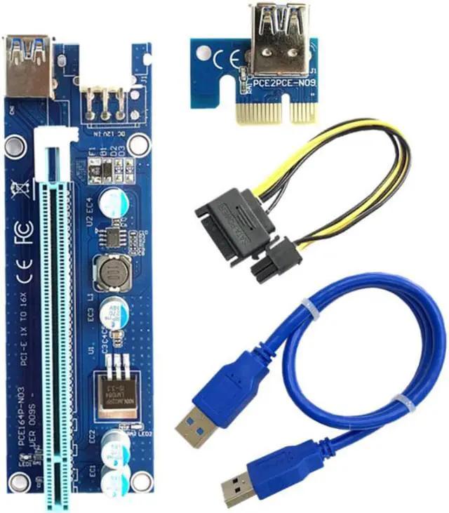Main image of VER008C Riser Card USB3.0 PCI PCIE PCI-E 1X To 16X Extender est 60CM 008C Riser Adapter with LED for GPU Miner Mining