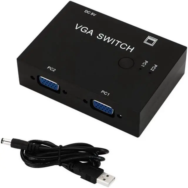 Main image of 2 In 1 Out VGA Switcher 2 Port VGA Switch Box VGA for Consoles Set-top Boxes 2 Hosts Share 1 Display Notebook Projector