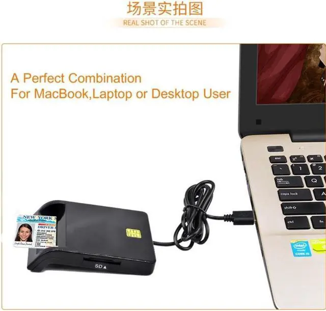 Main image of USB Smart Card Reader Memory ID Bank EMV Electronics DNIE Dni Citizen Sim Connector Adapter Suitable for Computer Accessories