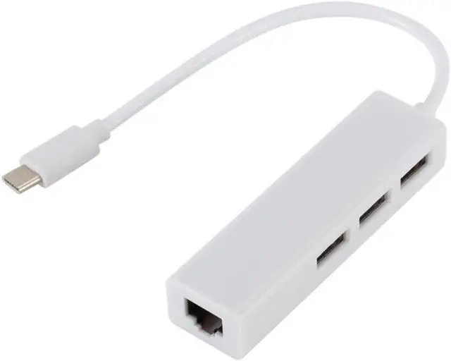 Main image of 3 Ports USB 2.0 HUB Type C To Ethernet LAN RJ45 Cable Adapter Network Card High Speed Data Transfer Adapter for Macbook