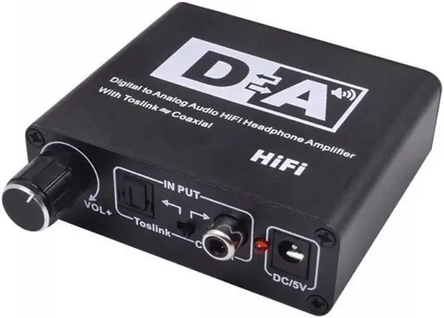 Main image of Digital To Analog Audio Converter Adapter Coxial To Optical Toslink and Optical Toslink To Coaxial Bi-directional Switch Black