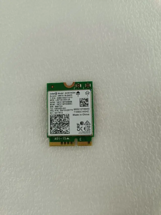 Main image of FOR AX201 Bluetooth 5.0 WWAN Card AX201NGW 01AX798 SW10M73288 5W10V25775 L92724-005 L57248-005 L57250-005