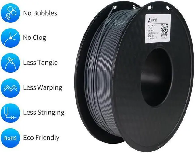 Alt view image 3 of 5 - JG MAKER 3D Printer PLA Plus(PLA+) 1.75mm,Orange 1 KG Spool, Dimensional Accuracy +/- 0.03 mm, 3D Printing Filament Suitable for Most FDM 3d Printers and 3D Pens Gray