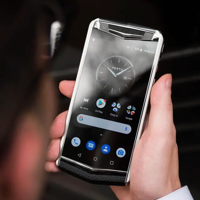 Alt view image 4 of 7 - Vertu ASTER P Ti Silver Unlocked Android Smartphone,6G+128G,Titanium Alloy Frame & Sapphire Crystal Screen,Calf Leather Craft Jade Black