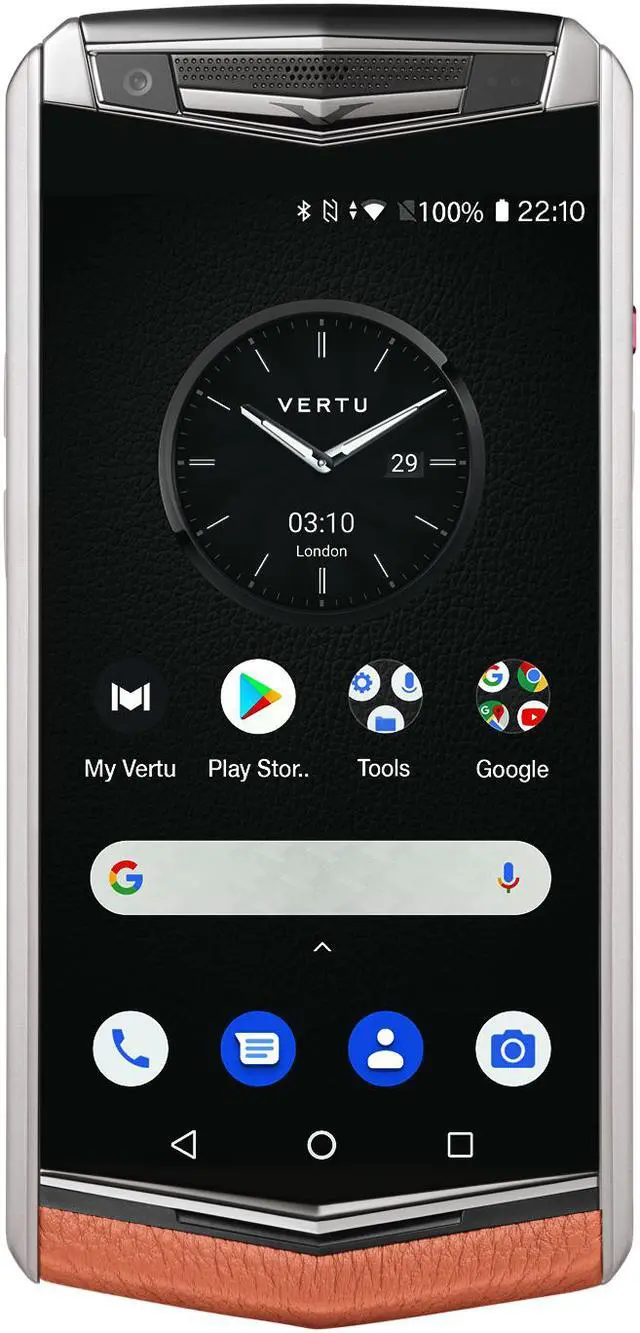 Main image of Vertu ASTER P Ti Silver Unlocked Android Smartphone,6G+128G,Titanium Alloy Frame & Sapphire Crystal Screen,Calf Leather Craft Dawning Orange