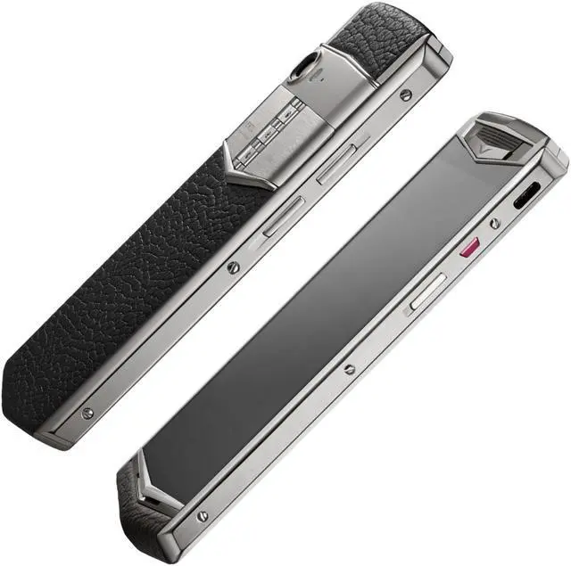 Alt view image 6 of 7 - Vertu ASTER P Ti Silver Unlocked Android Smartphone,6G+128G,Titanium Alloy Frame & Sapphire Crystal Screen,Calf Leather Craft Jade Black