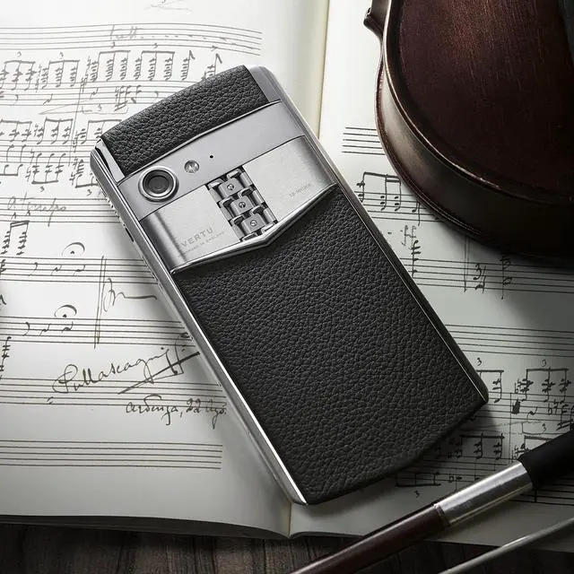 Alt view image 5 of 7 - Vertu ASTER P Ti Silver Unlocked Android Smartphone,6G+128G,Titanium Alloy Frame & Sapphire Crystal Screen,Calf Leather Craft Jade Black