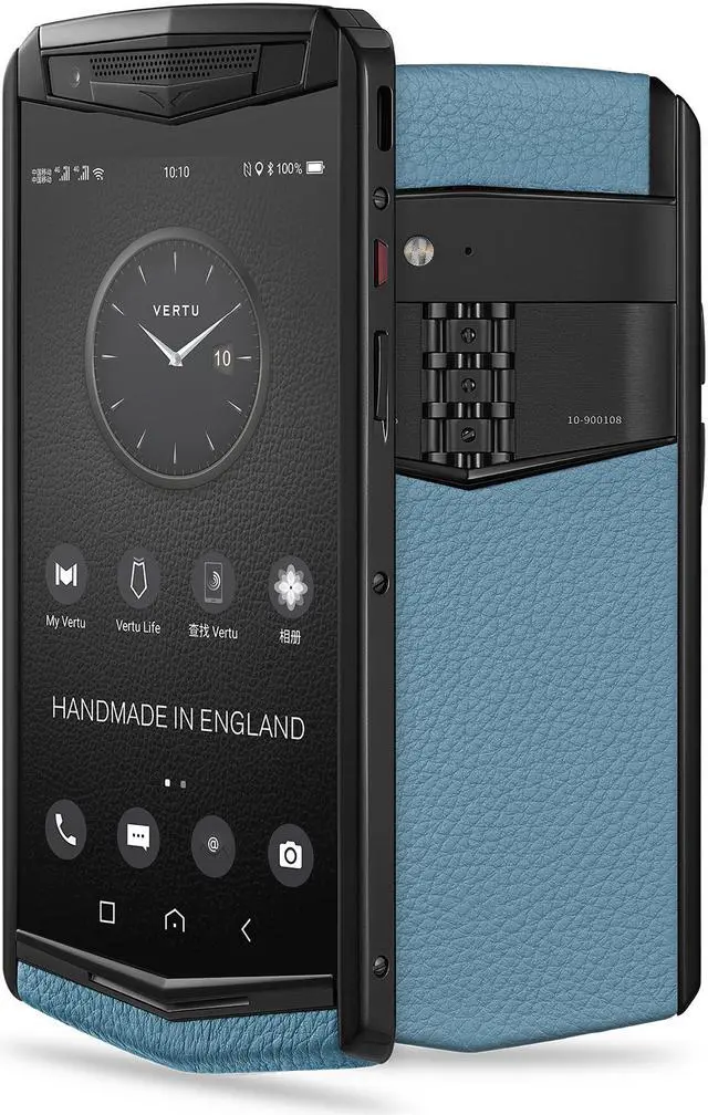 Alt view image 3 of 5 - Vertu ASTER P Gothic Unlocked Android Smartphone,6G+128G,Titanium Alloy Frame & Sapphire Crystal Screen,Calf Leather Craft Gentleman Blue