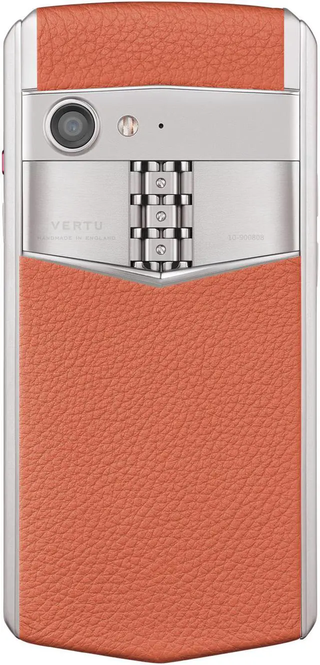 Alt view image 2 of 6 - Vertu ASTER P Ti Silver Unlocked Android Smartphone,6G+128G,Titanium Alloy Frame & Sapphire Crystal Screen,Calf Leather Craft Dawning Orange