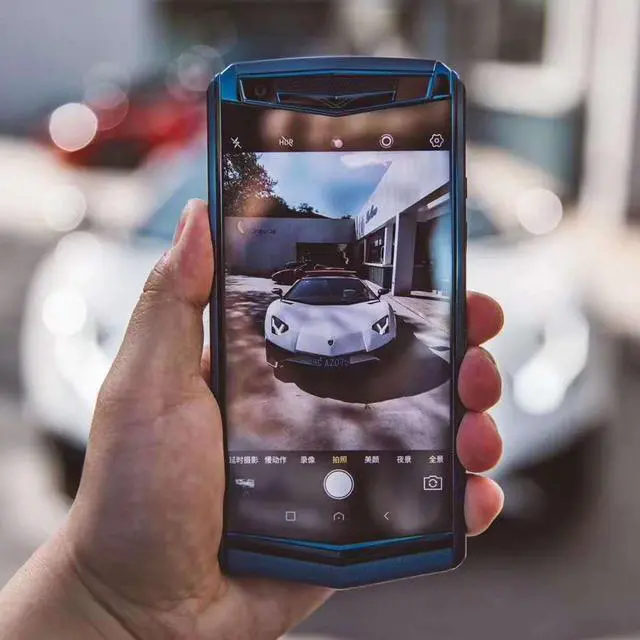 Alt view image 5 of 5 - Vertu ASTER P Gothic Unlocked Android Smartphone,6G+128G,Titanium Alloy Frame & Sapphire Crystal Screen,Calf Leather Craft Gentleman Blue