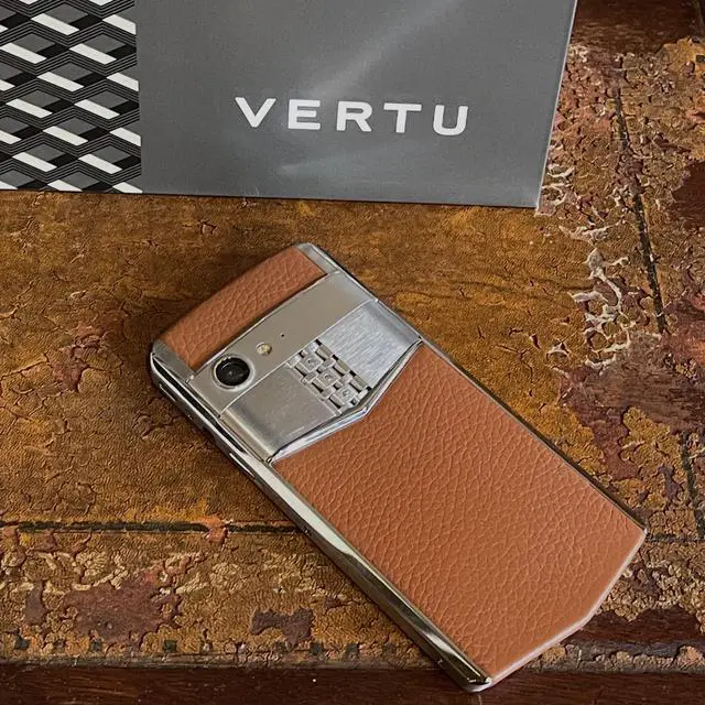 Alt view image 4 of 6 - Vertu ASTER P Ti Silver Unlocked Android Smartphone,6G+128G,Titanium Alloy Frame & Sapphire Crystal Screen,Calf Leather Craft Caramel Brown