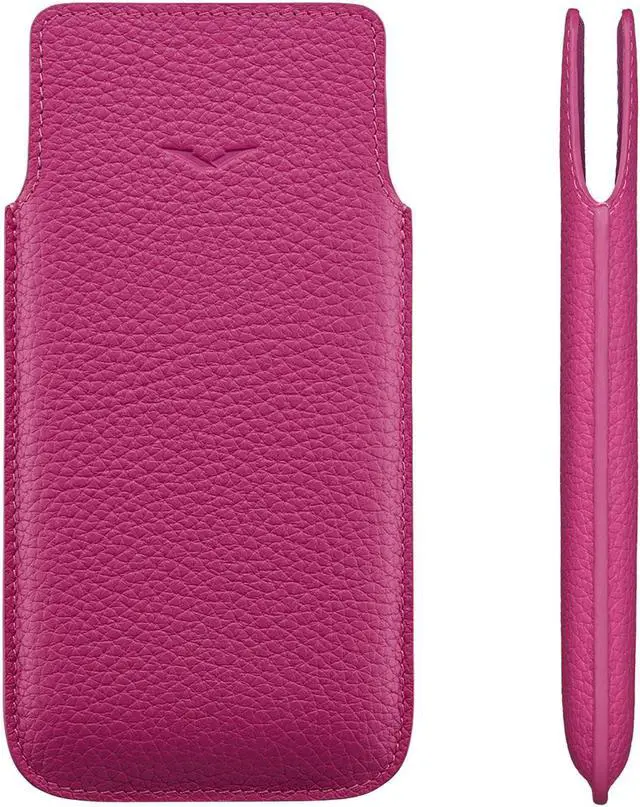 Main image of Vertu Calf Leather Phone Case for iVERTU, Wear-Resistant Shockproof Slip Phone Bag, Handmade Business Phone Case Multi-Color Pink