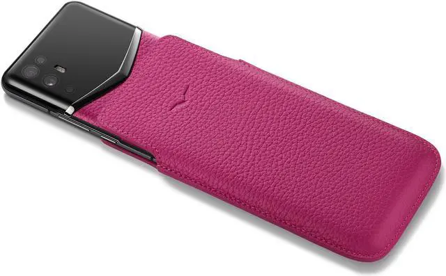 Alt view image 2 of 5 - Vertu Calf Leather Phone Case for iVERTU, Wear-Resistant Shockproof Slip Phone Bag, Handmade Business Phone Case Multi-Color Pink
