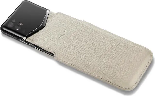 Alt view image 2 of 5 - Vertu Calf Leather Phone Case for iVERTU, Wear-Resistant Shockproof Slip Phone Bag, Handmade Business Phone Case Multi-Color White