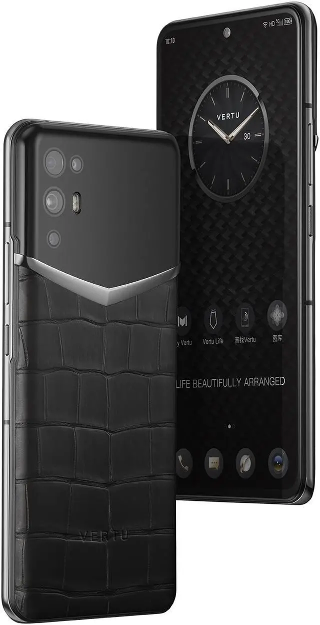 Alt view image 5 of 6 - Vertu iVERTU 5G Unlocked Android Smartphone,12G RAM + 512G ROM,64MP Camera,Dual-SIM Cell Phone,Alligator Leather Craft Black