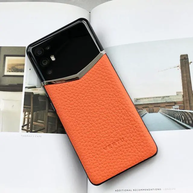 Alt view image 5 of 5 - Vertu iVERTU 5G Unlocked Android Smartphone,12G RAM + 512G ROM,64MP Camera,Dual-SIM Cell Phone,Calf Leather Craft Orange