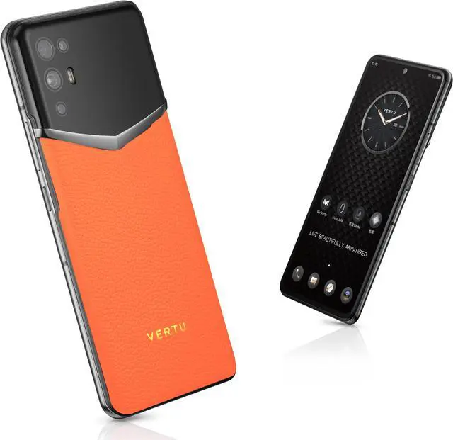 Alt view image 4 of 5 - Vertu iVERTU 5G Unlocked Android Smartphone,12G RAM + 512G ROM,64MP Camera,Dual-SIM Cell Phone,Calf Leather Craft Orange
