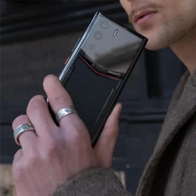 Alt view image 6 of 6 - Vertu METAVERTU Carbon Fiber Web3 Cell Phone Luxury os & Web3.0 os 5G Smartphone with Vshot NFT 64MP Camera Dual-Sim 12G RAM + 512G ROM + 10T IPFS Storage Black Matte