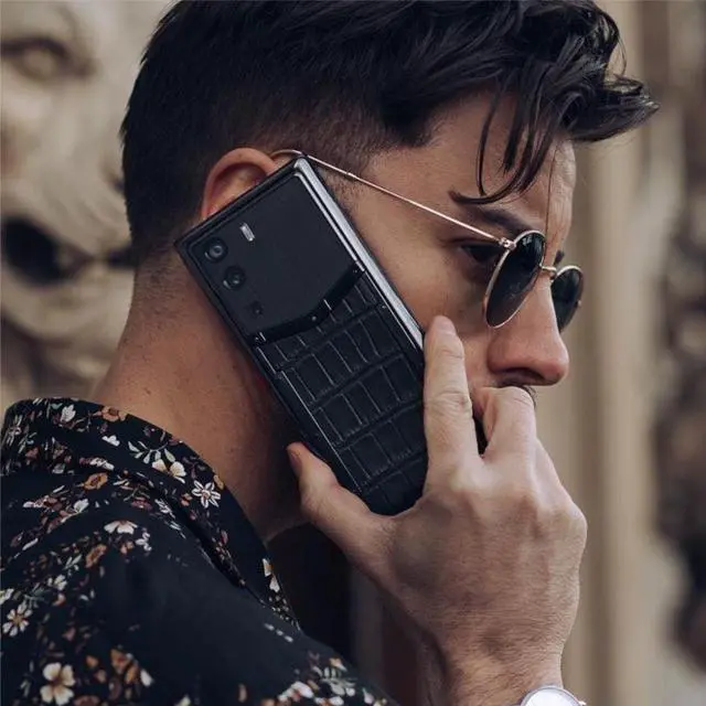 Alt view image 3 of 7 - VERTU METAVERTU Alligator Leather Web3 Cell Phone 5G Unlocked Smartphone with Vshot NFT 64MP Camera Dual-Sim 18G RAM + 1T ROM + 10T IPFS Storage Alligator Leather Black