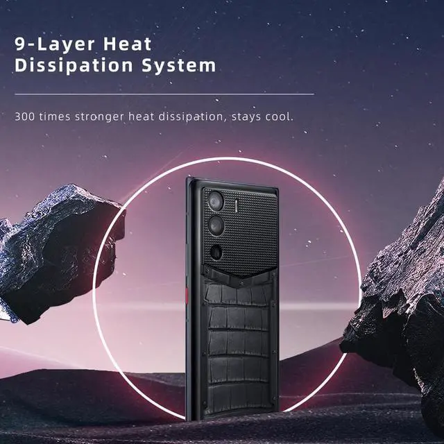 Alt view image 5 of 7 - VERTU METAVERTU Alligator Leather Web3 Cell Phone 5G Unlocked Smartphone with Vshot NFT 64MP Camera Dual-Sim 18G RAM + 1T ROM + 10T IPFS Storage Alligator Leather Black