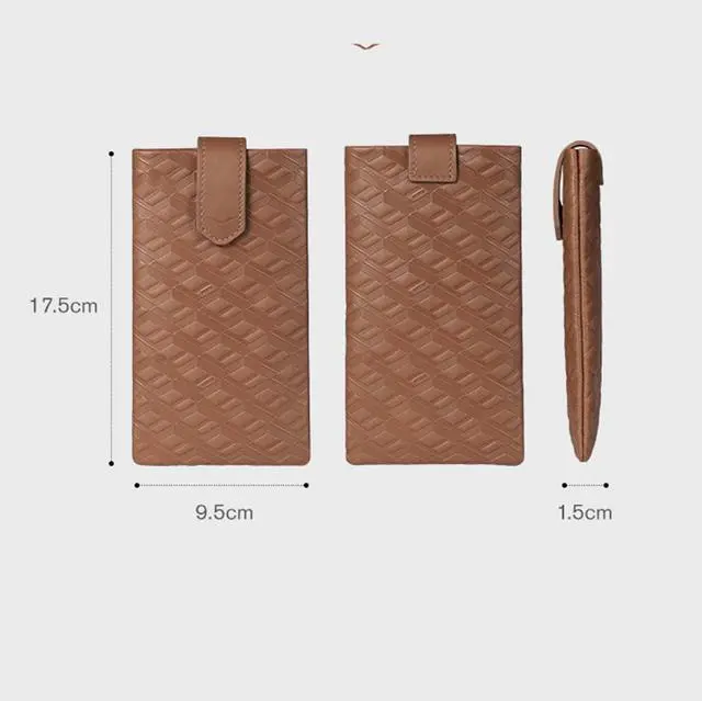 Alt view image 4 of 4 - VERTU Luxury Phone Leather Case for METAVERTU iVERTU,Calf Leather Craft,Wear-Resistant Shockproof Slip Phone Bag Handmade Business Phone Case Brown