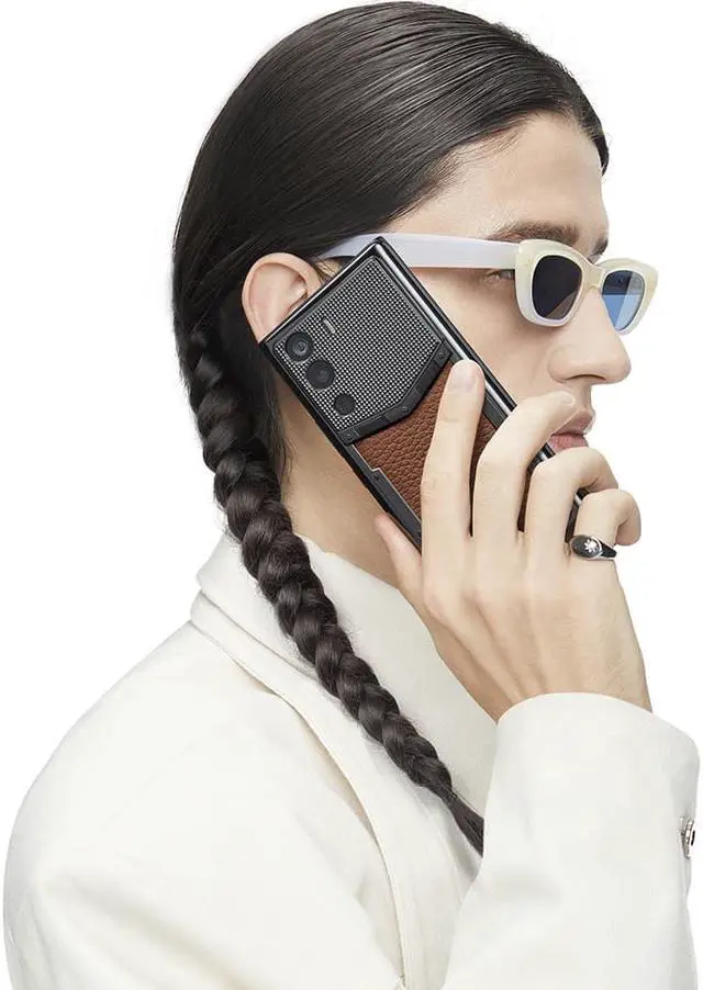 Alt view image 4 of 5 - Vertu METAVERTU Calf Leather Web3 Cell Phone,5G Smartphone with Dual Sim 64MP Camera,12G RAM + 512 ROM + 10T IPFS Storage Craft Gentleman Blue