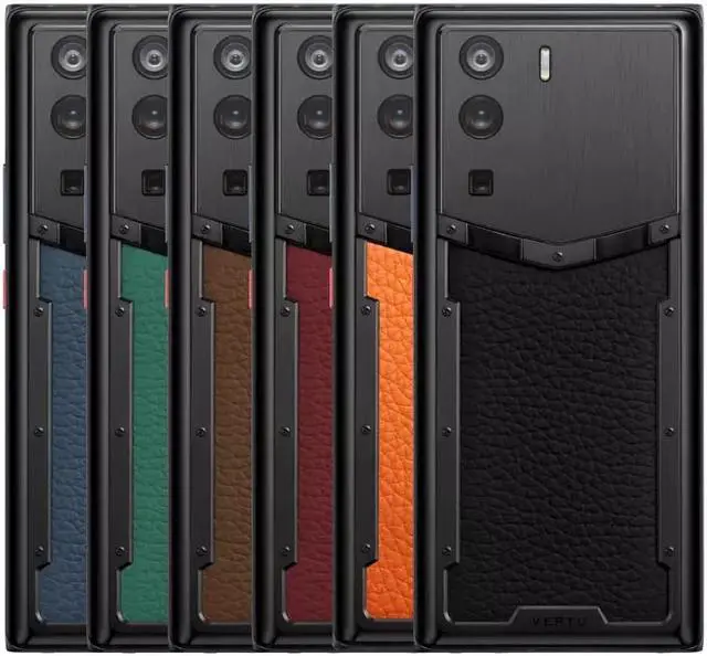 Alt view image 4 of 5 - VERTU METAVERTU Calf Leather Web3 Cell Phone,Smartphone 5G Unlocked with Dual Nano Sim 64MP Camera 18+1TB ROM AND RAM Storage Dawning Orange