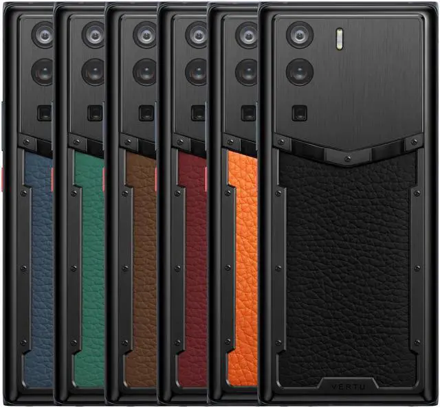 Alt view image 6 of 6 - VERTU METAVERTU Calf Leather Web3 Cell Phone 5G Unlocked Smartphone with Dual Sim 64MP Camera 12G RAM + 512G ROM Storage Craft Jade Black