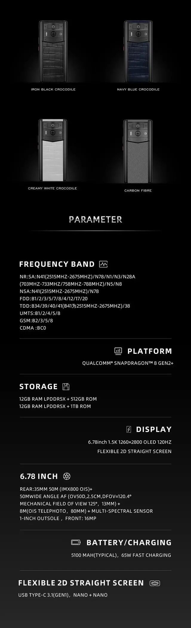 Alt view image 6 of 7 - METAVERTU 2nd Generation White Alligator Web3 AI Phone