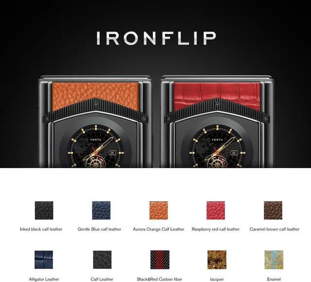 Alt view image 6 of 6 - VERTU IRONFLIP Calf Skin Flip Cell Phone, Unlocked Android 5G Smartphone, Foldable Design, One-Hand Control, 50MP Camera, 12G+512G, Dual SIM, 6.9" 120Hz OLED, 65W Fast Charge (Jade Black)