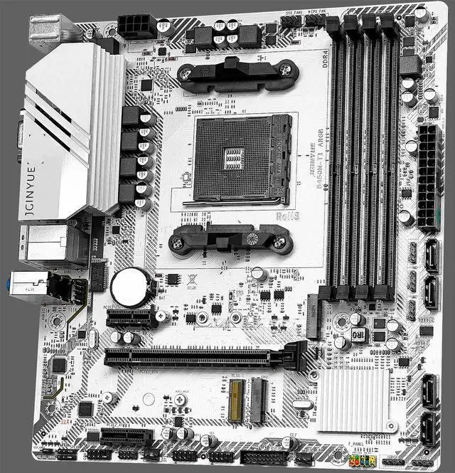 Main image of JGINYUE B450M TI ARGB Motherboard AM4 Socket Ryzen 1000 - 5000 Processors Ryzen R3 R5 R7  CPU DDR4 3600 64GB Dual Channel Memory RAM Micro ATX M.2