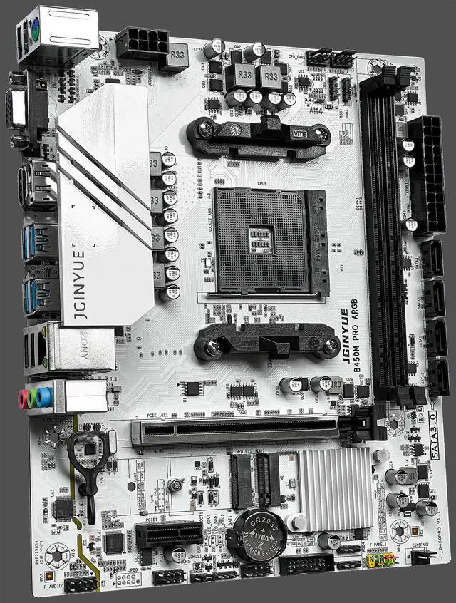 Alt view image 2 of 7 - JGINYUE B450M Pro AM4 Motherboard AMD Processor Dual-channel DDR4 Memory M.2 NVME (Supports Ryen  5500 5600 5600G CPU)