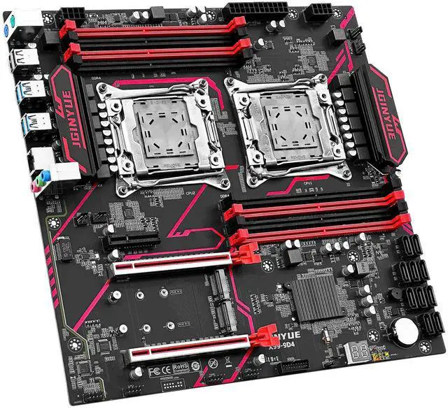 Alt view image 3 of 7 - JGINYUE X99-9D4 Motherboard Dual CPU LGA 2011-3 Supports Xeon E5 V3 V4 DDR4 Memory 256G 2666MHz Eight Channels M.2 Dual X99 Chipset