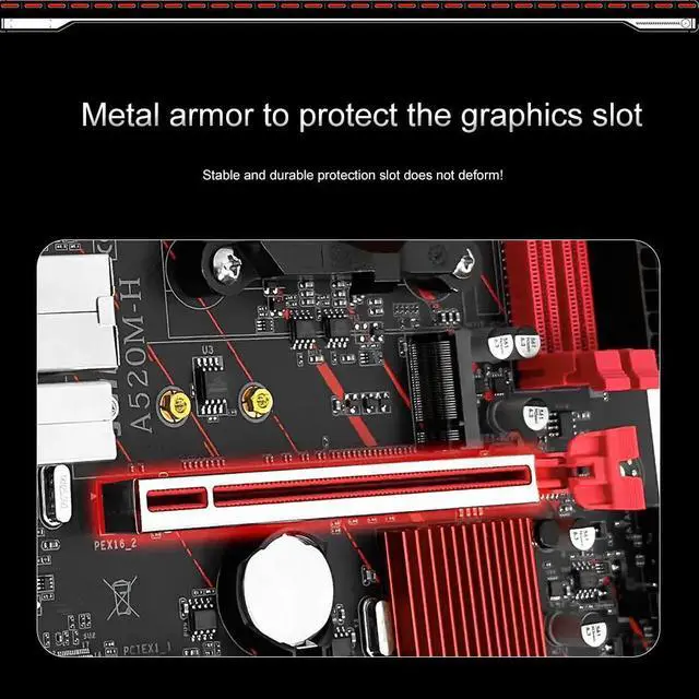 Alt view image 5 of 7 - JGINYUE B520M-H AM4 Motherboard AMD Processor Dual-channel DDR4 Memory M.2 NVME (Supports Ryen 4000 5000 CPU)