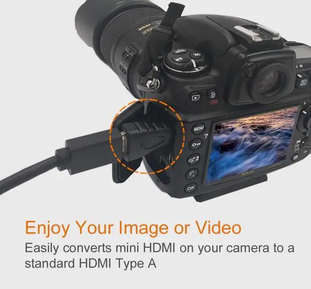 Alt view image 3 of 7 - BUCIER 2-Pack HDMI Adapter, Gold Plated 4K Mini HDMI Male to Female for Raspberry Pi, DSLR, Camcorder