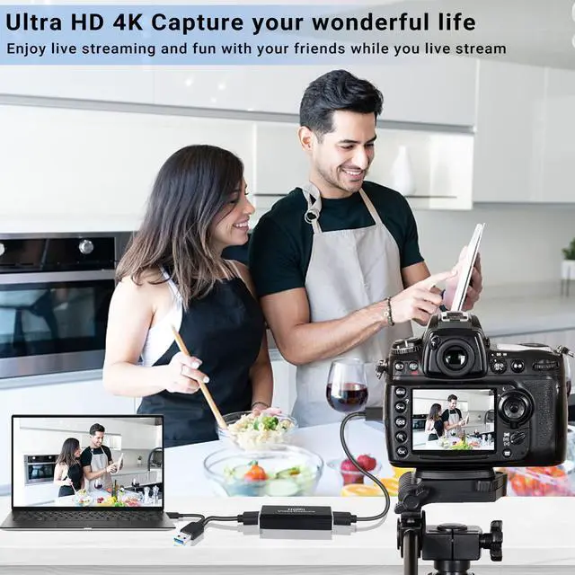 Alt view image 4 of 6 - BUCIER Capture Card 1080p 60fps, 4K HDMI to USB Video Game Capture Card with USB to USB/Type-C Cable, Video Audio Capture Card for Broadcast Live and Record with DSLR, Camcorder