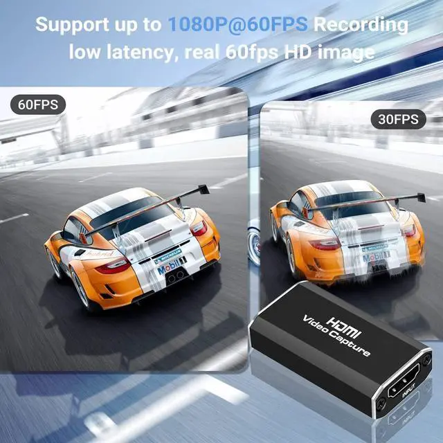 Alt view image 2 of 6 - BUCIER Capture Card 1080p 60fps, 4K HDMI to USB Video Game Capture Card with USB to USB/Type-C Cable, Video Audio Capture Card for Broadcast Live and Record with DSLR, Camcorder