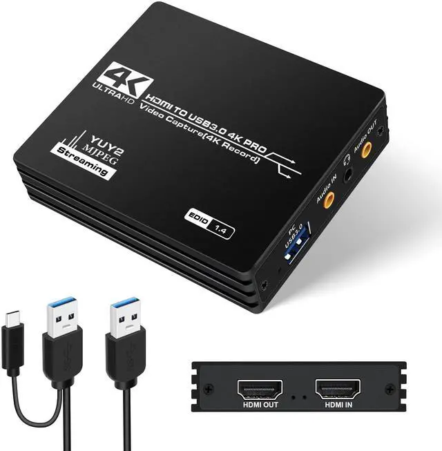 Main image of BUCIER Upgraded Capture Card for Streaming and Record in 4K, HDMI to USB 3.0 Video Capture Device, Game Capture Card with Microphone 4K HDMI Loop-Out for Nintendo Switch PS4/5/OBS/Camera/PC