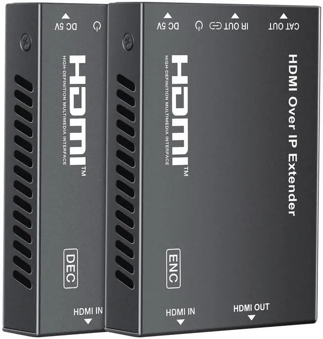 Main image of BUCIER HDMI Extender Over Cat 5e/6/7, Full HD 1080P Aluminum Alloy HDMI Over Ethernet Extender Balun Adapter with POC, EDID, Deep Color, Dobly Digital/DTS (500FT-1080P)