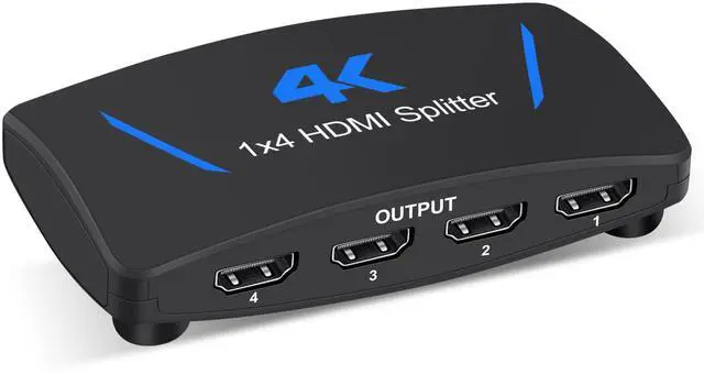 Main image of BUCIER 4K HDMI Splitter 1 in 4 Out, 1x4 HDMI Splitter Duplicate/Mirror Screen, 4 Port HDMI Splitter Powered Support 4Kx2K@30Hz 3D for PS5, TV Box - Copy 1 Source to 4 Displays(Not Extend)