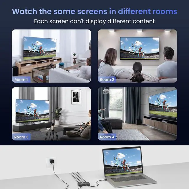 Alt view image 4 of 7 - BUCIER HDMI 2.1 Splitter 8K@60Hz 1 in 4 Out 4K@120Hz, HDMI Splitter for Multiple Monitors (Only Copy/Mirror Input Screen), Hdmi Splitters for Gaming Support 48Gbps, HDCP 2.31x4