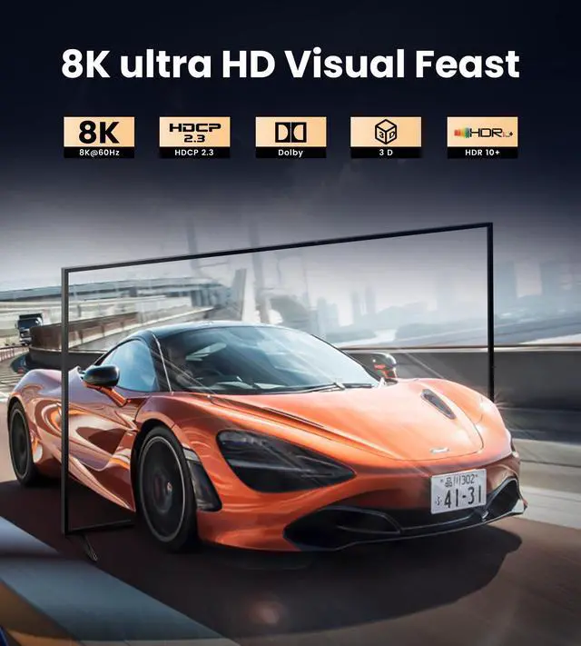 Alt view image 2 of 7 - BUCIER HDMI 2.1 Splitter 8K@60Hz 1 in 3 Out 4K@120Hz, 1×3 HDMI Splitter for Multiple Monitors(Only Copy Input Screen), Hdmi Splitters for Gaming Support 48Gbps, HDCP 2.3, RGB 4:4:4